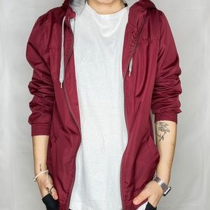 Zine Maroon Zip-Up Jacket